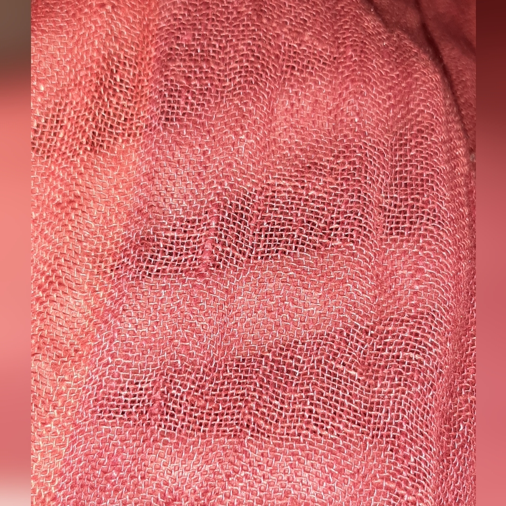 Red & Rust Linen Scarf - Picture 6 of 6